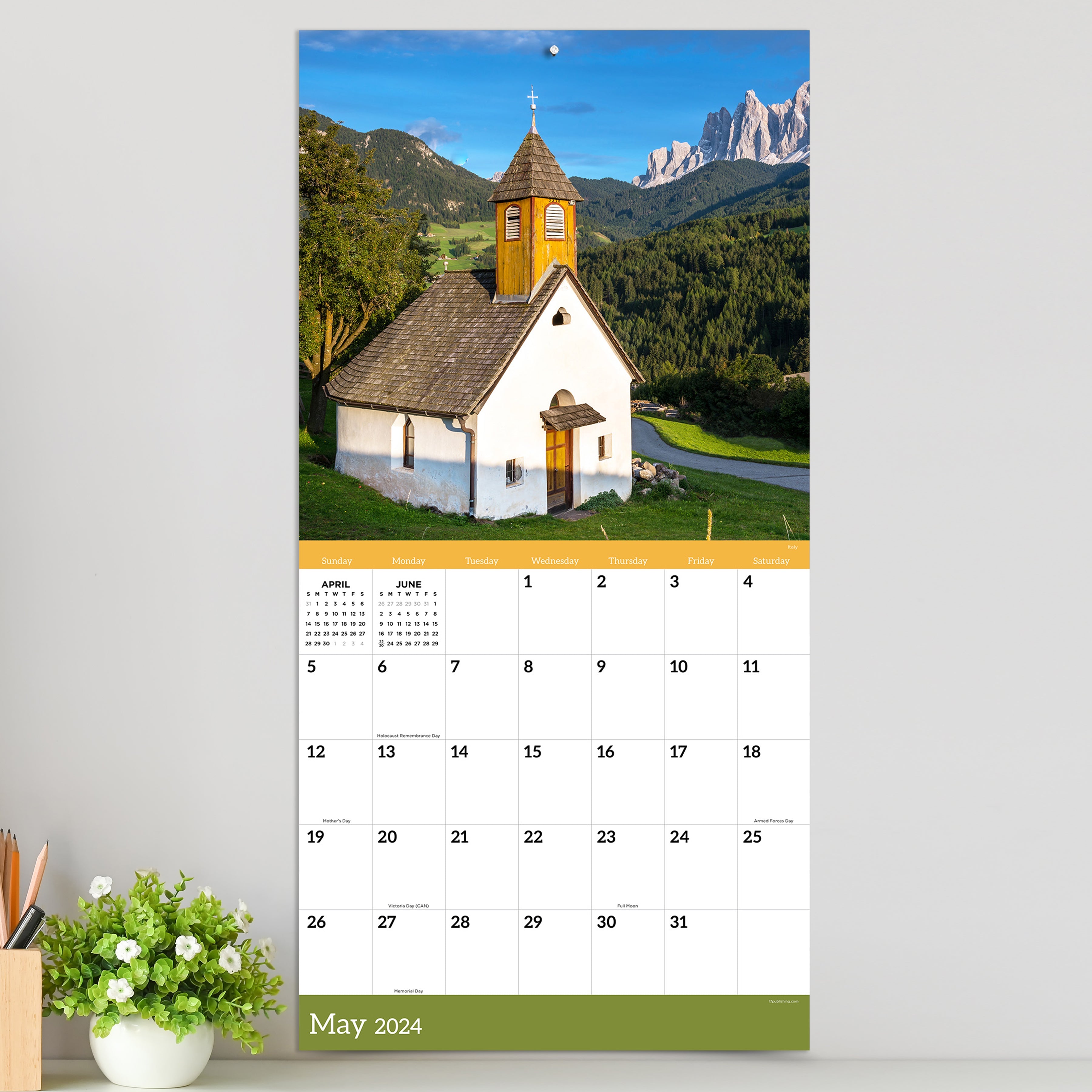 2024 Churches - Square Wall Calendar