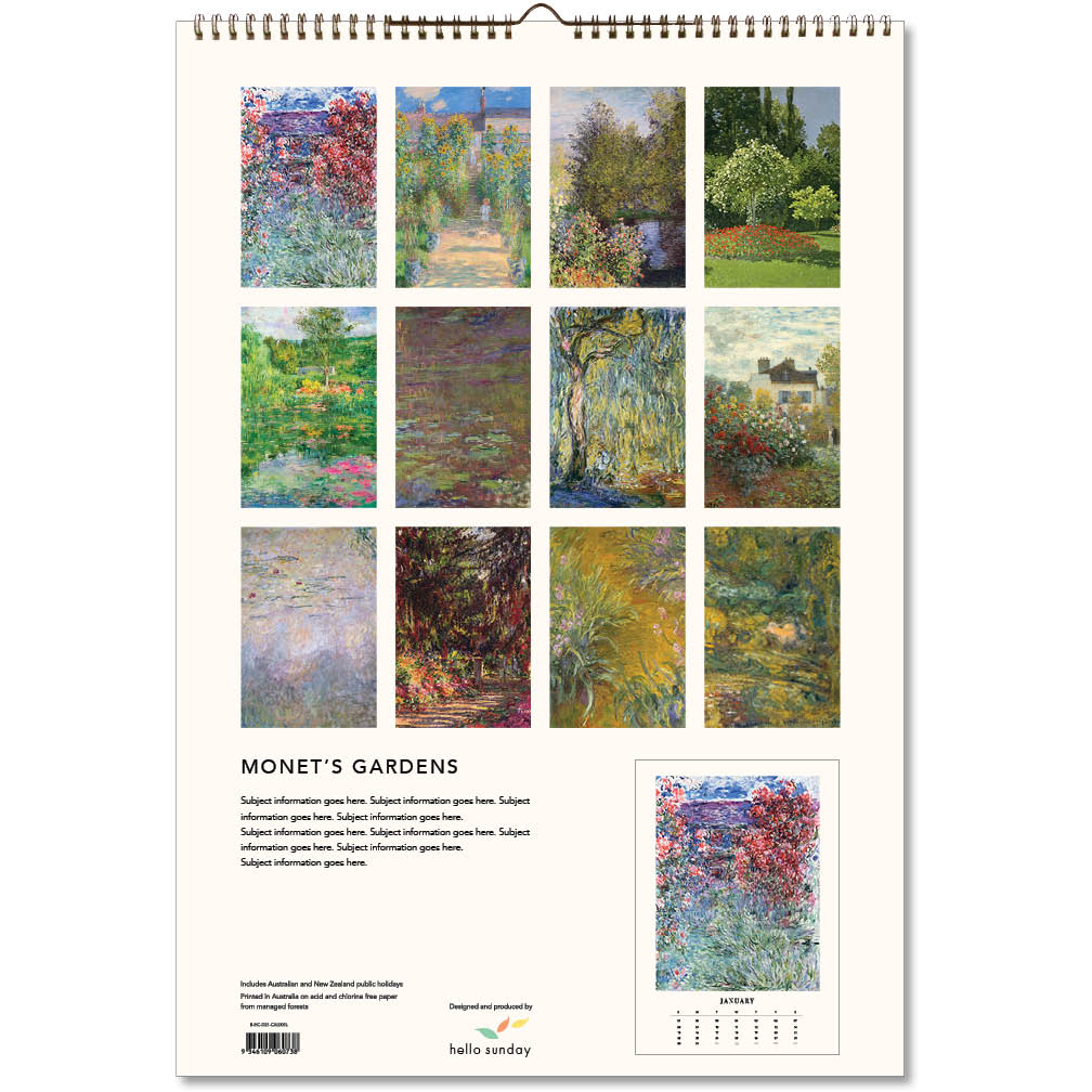 2023 Monet's Gardens (Large) - Deluxe Wall Poster Calendar