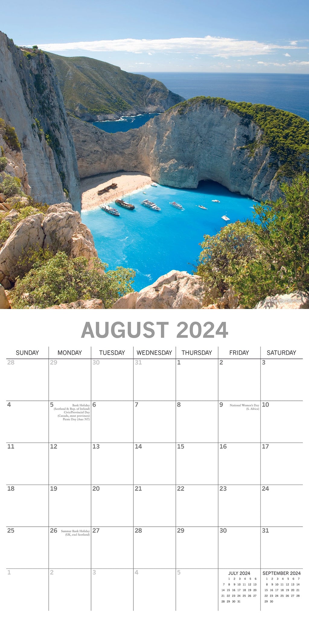 2024 Greek Islands Square Wall Calendar Travel Calendars by The