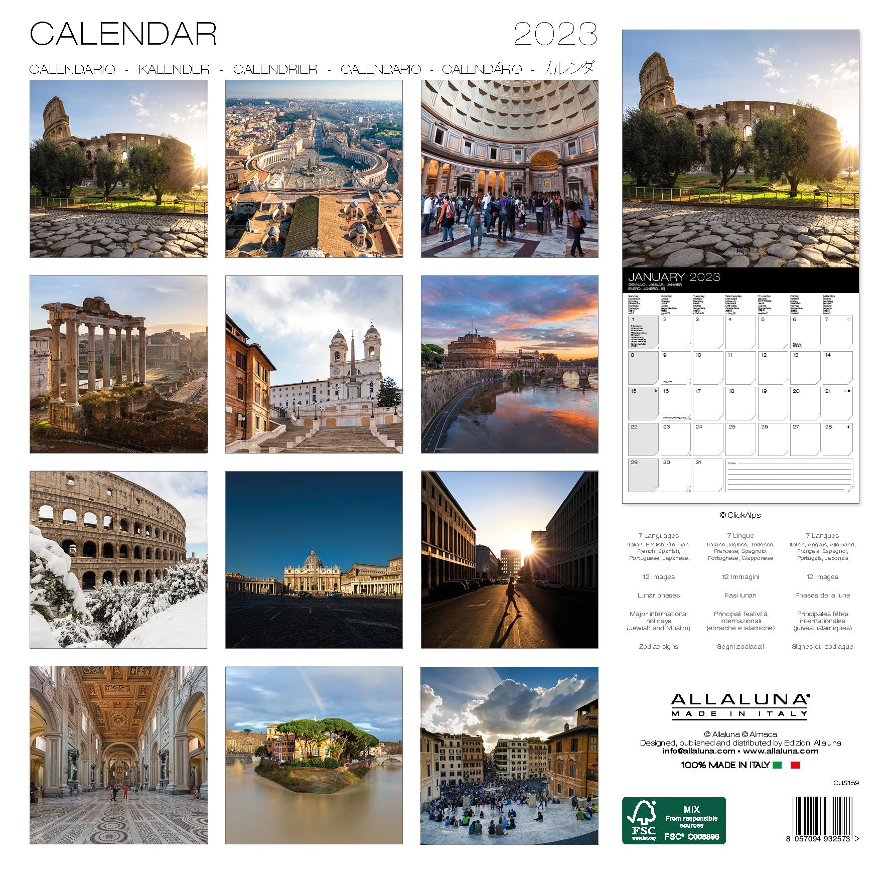 2023 Roma - Square Wall Calendar