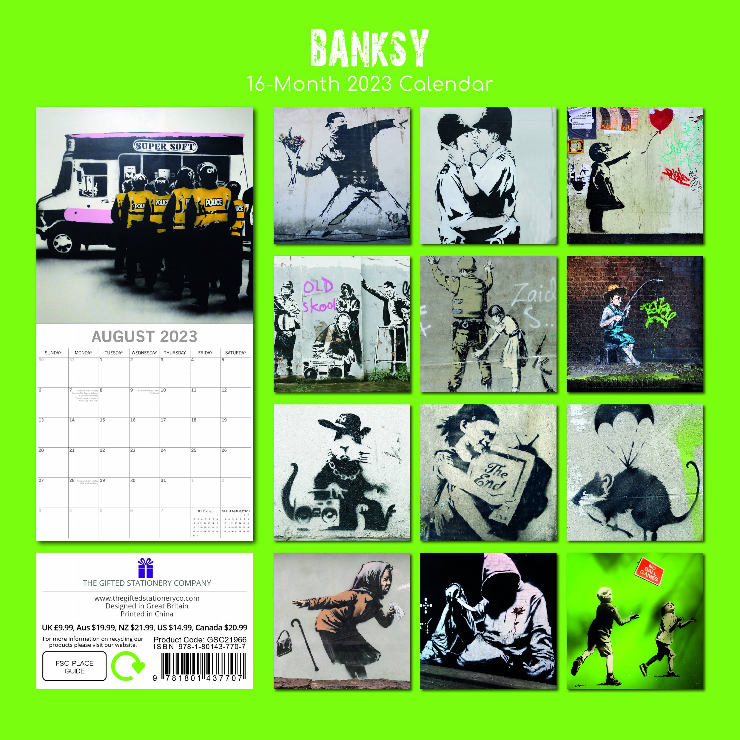 2023 Banksy - Square Wall Calendar