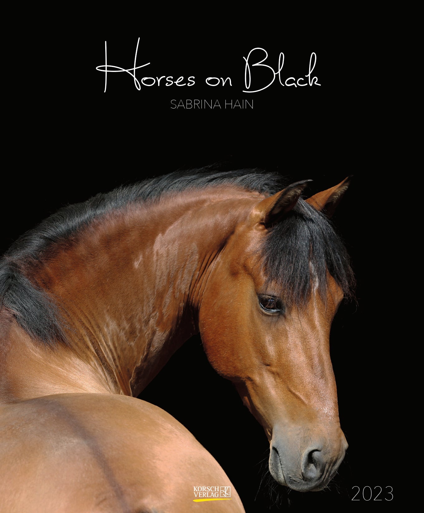 2023 Horses on Black (Large) - Deluxe Wall Poster Calendar