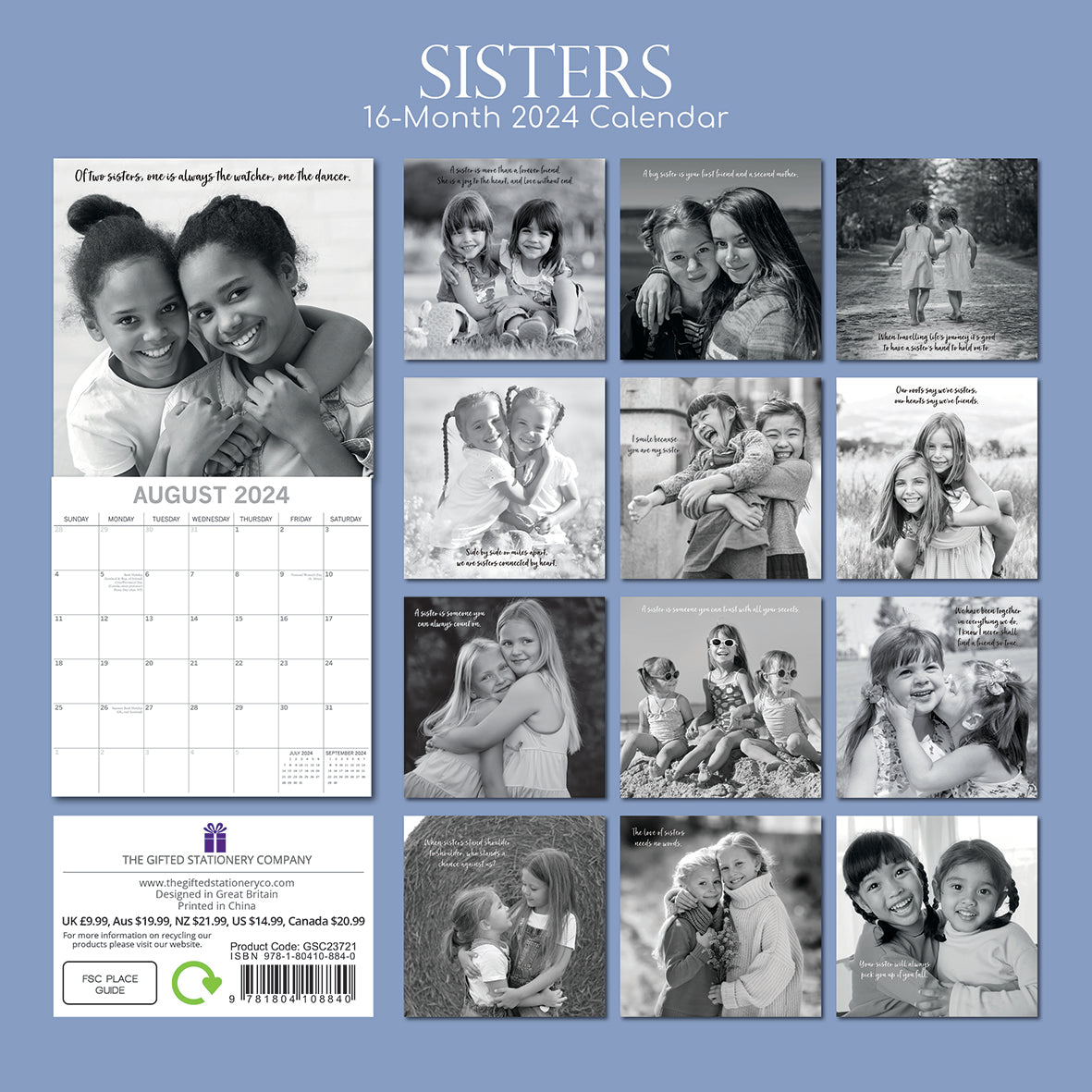 2024 Sisters Square Wall Calendar Motivational Calendars by The